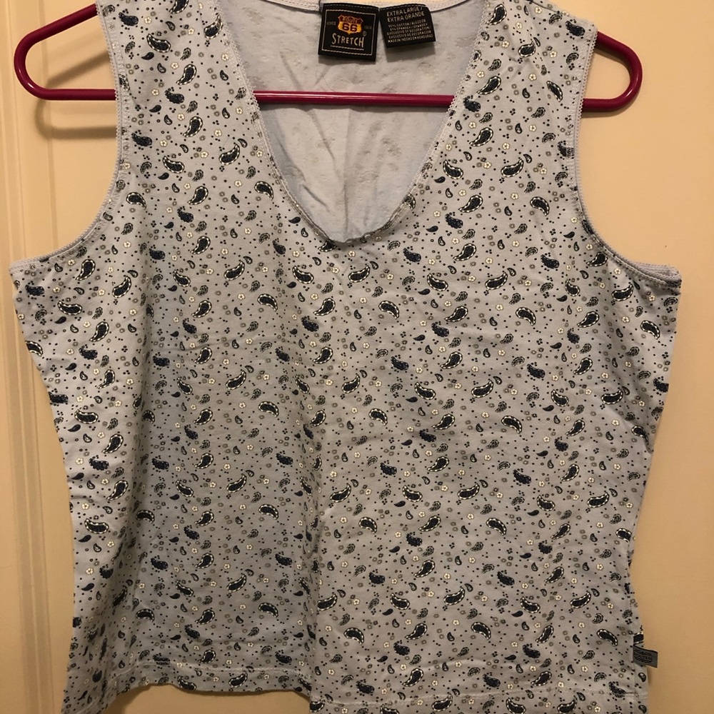 Light blue paisley tank top